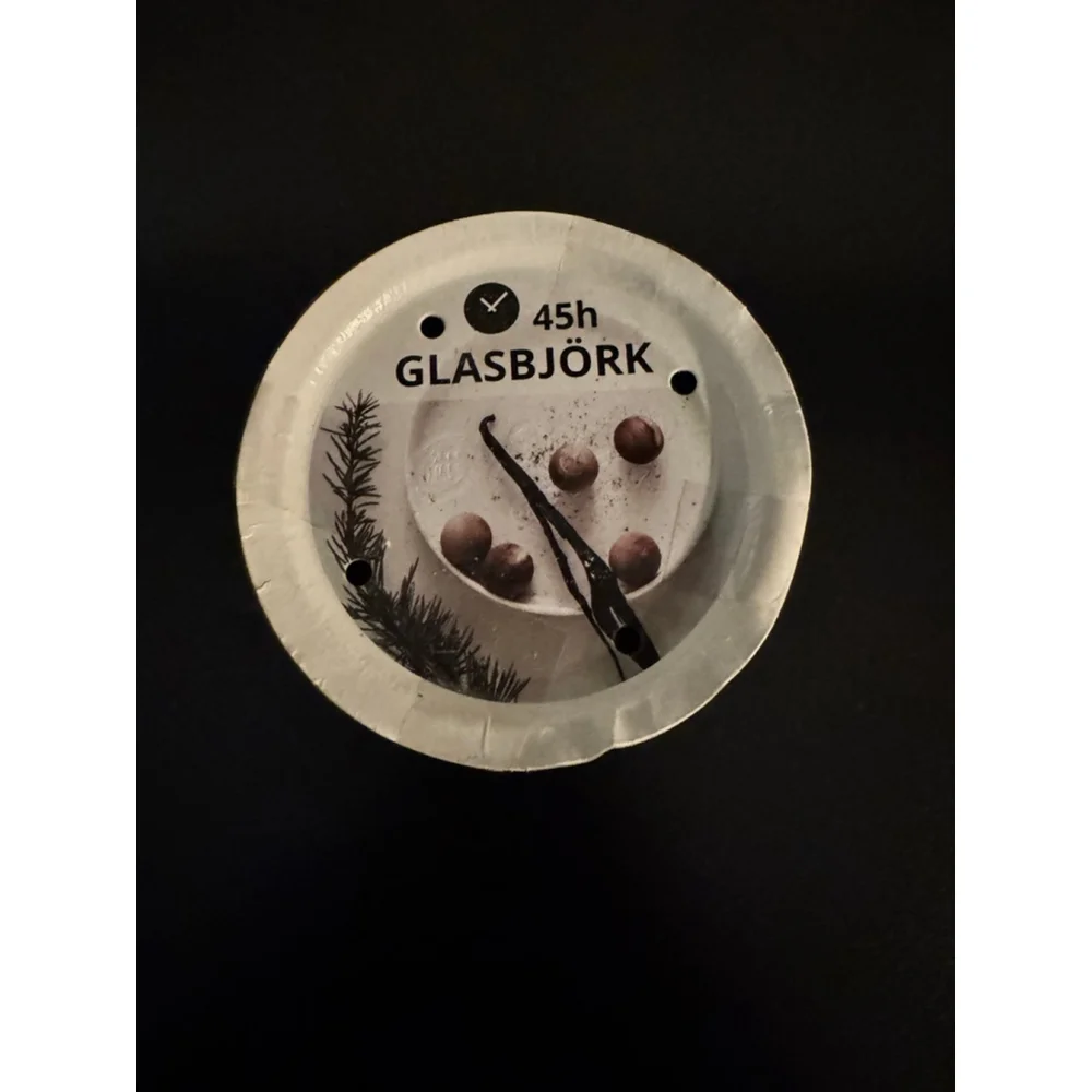 IKEA GLASBJÖRK Candle cedar vanilla In Ceramic Jar Green 45 hr Winter New